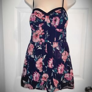 Medium xhilaration floral Romper, spaghetti strap , fun, classy, dress